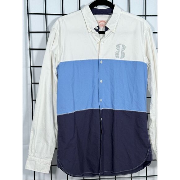 Brooks Brothers LS Shirt Mens M Blue‎ All Supima Cotton X Slim Coastal Preppy - Picture 5 of 10